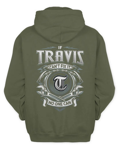 TRAVIS AP81-K4-626 - Personalized Ahmed Quote Apparel “If Ahmed Can't Fix It, No One Can” - Unisex Hoodie - Military Green