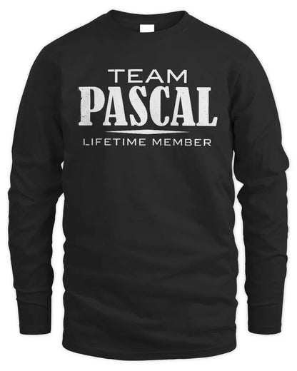 PASCAL BL62-K4-128 - Personalized “Team NAME Lifetime Member” - Men's Long Sleeved T-Shirt - Black