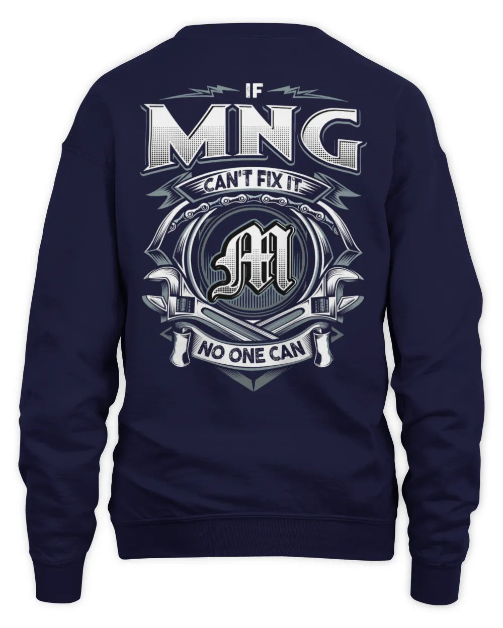 MNG AP81-K4-626 - Personalized Ahmed Quote Apparel “If Ahmed Can't Fix It, No One Can” - Unisex Sweatshirt - Navy