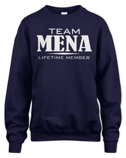 MENA BL62-K4-128 - Personalized “Team NAME Lifetime Member” - Unisex Sweatshirt - Navy