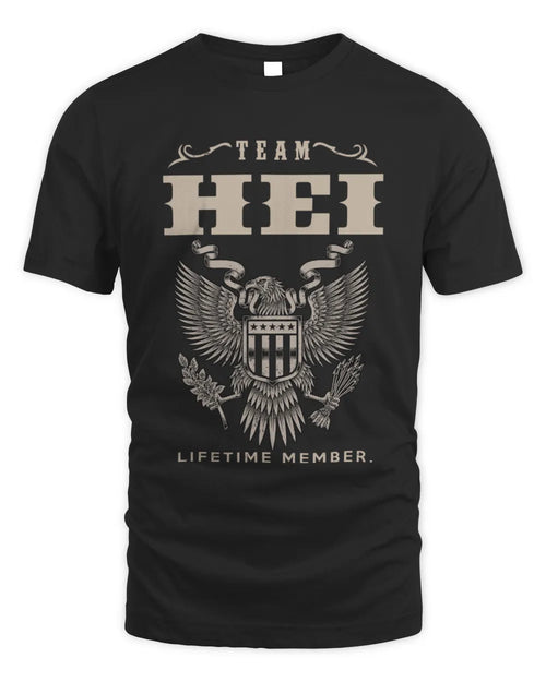 HEI TP06-K82 – Personalized Classic Style Apparel “Team NAME Lifetime Member” - Unisex Standard T-Shirt - Black