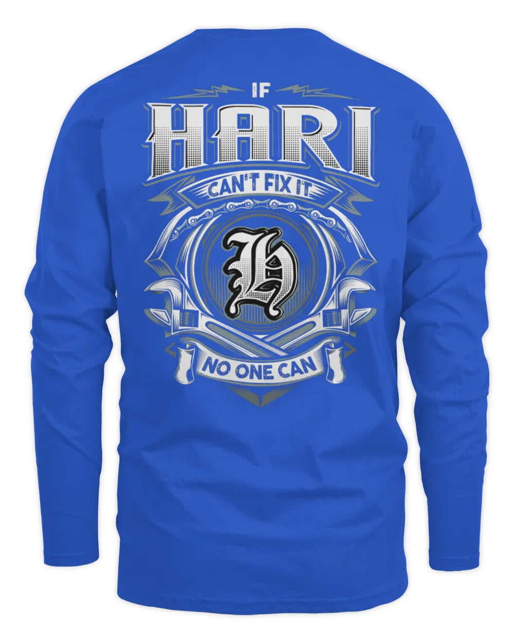 HARI AP81-K4-626 - Personalized Ahmed Quote Apparel “If Ahmed Can't Fix It, No One Can” - Men's Long Sleeved T-Shirt - Royal