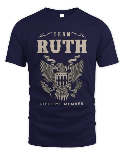 RUTH TP06-K82 – Personalized Classic Style Apparel “Team NAME Lifetime Member” - Unisex Standard T-Shirt - Navy