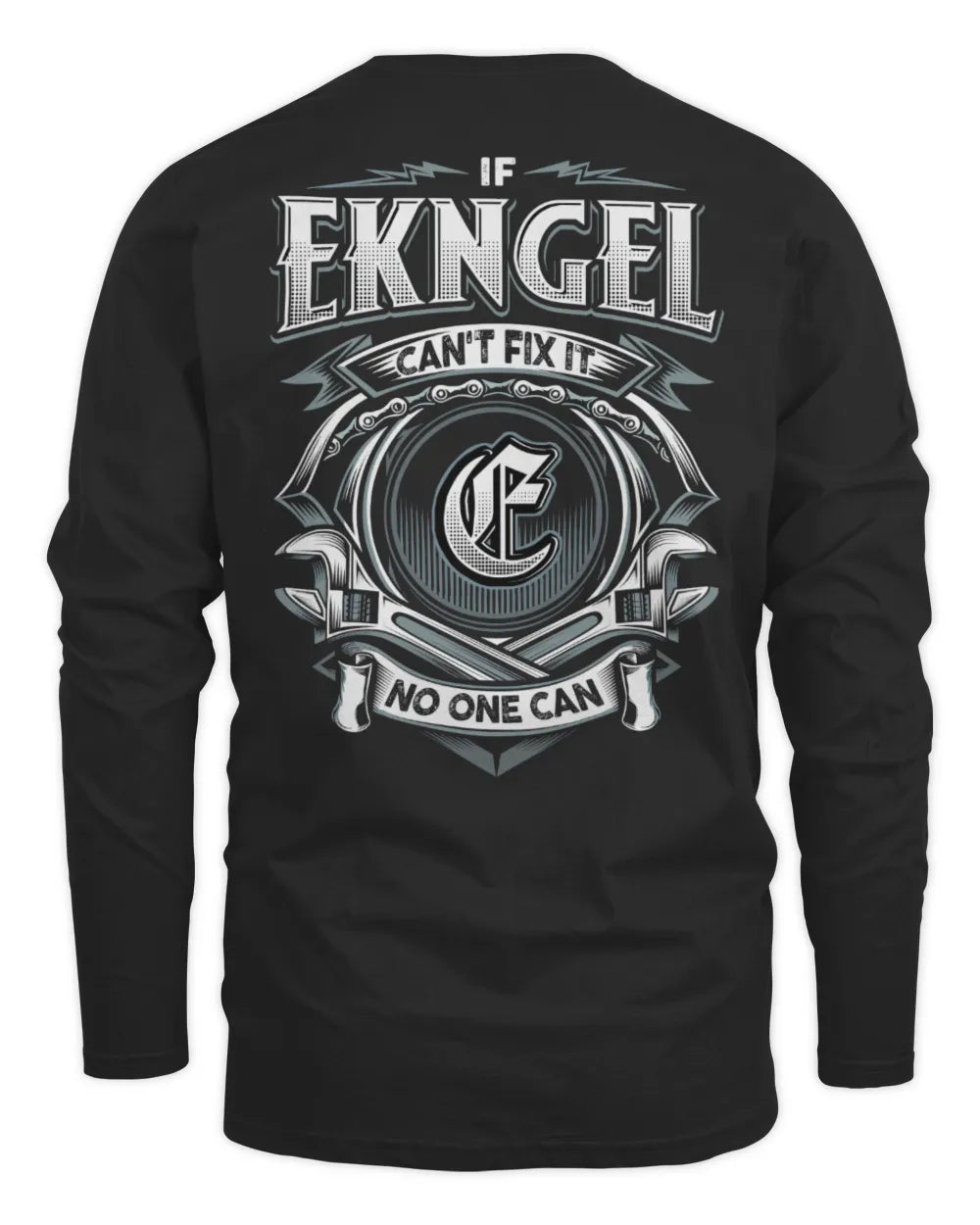 EKNGEL AP81-K4-626 - Personalized Ahmed Quote Apparel “If Ahmed Can't Fix It, No One Can” - Men's Long Sleeved T-Shirt - Black