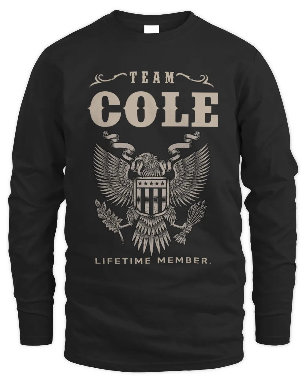 COLE TP06-K82 – Personalized Classic Style Apparel “Team NAME Lifetime Member” - Men's Long Sleeved T-Shirt - Black