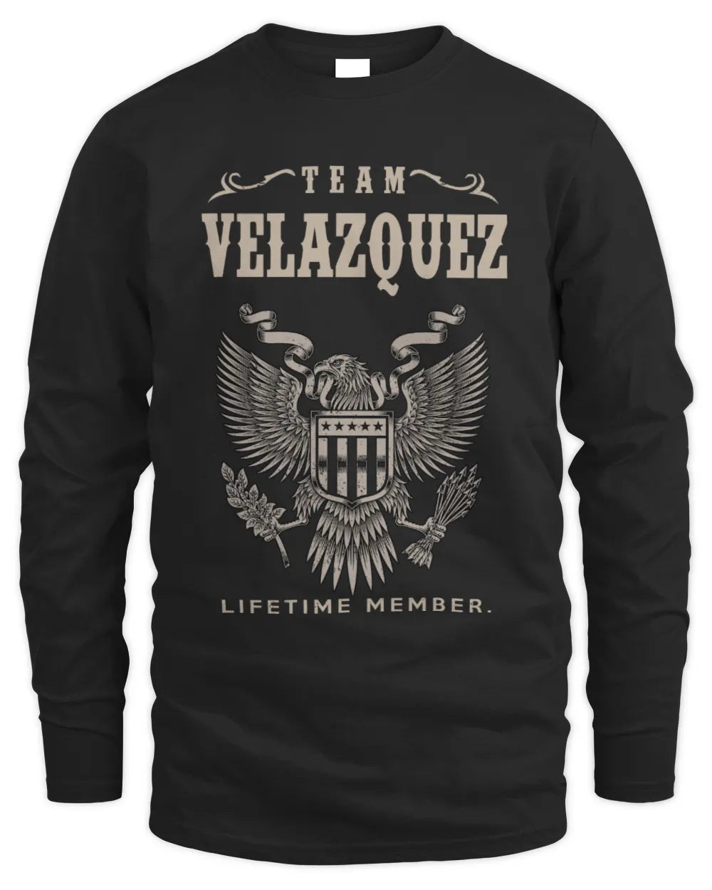 VELAZQUEZ TP06-K82 – Personalized Classic Style Apparel “Team NAME Lifetime Member” - Men's Long Sleeved T-Shirt - Black