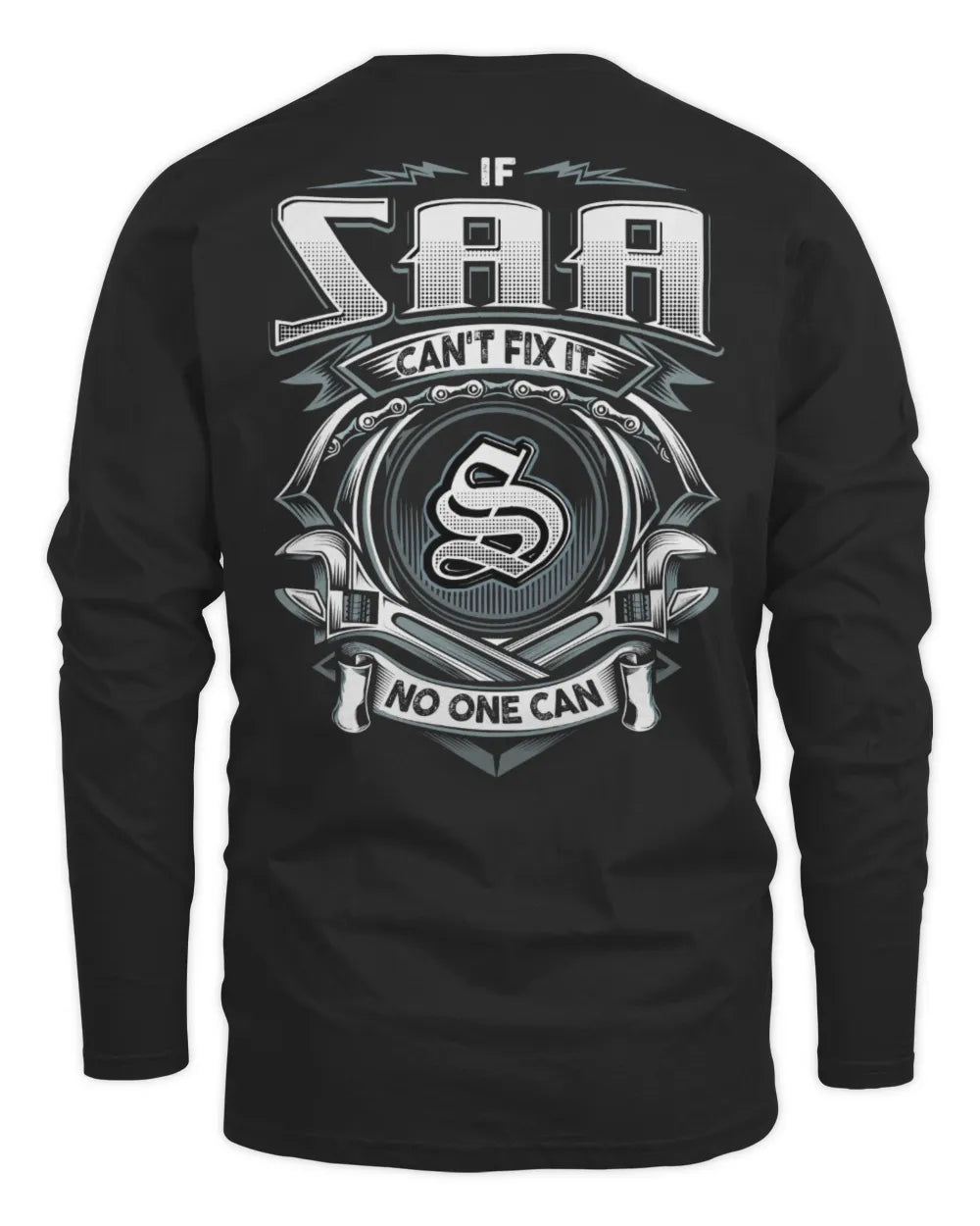 SAA AP81-K4-626 - Personalized Ahmed Quote Apparel “If Ahmed Can't Fix It, No One Can” - Men's Long Sleeved T-Shirt - Black