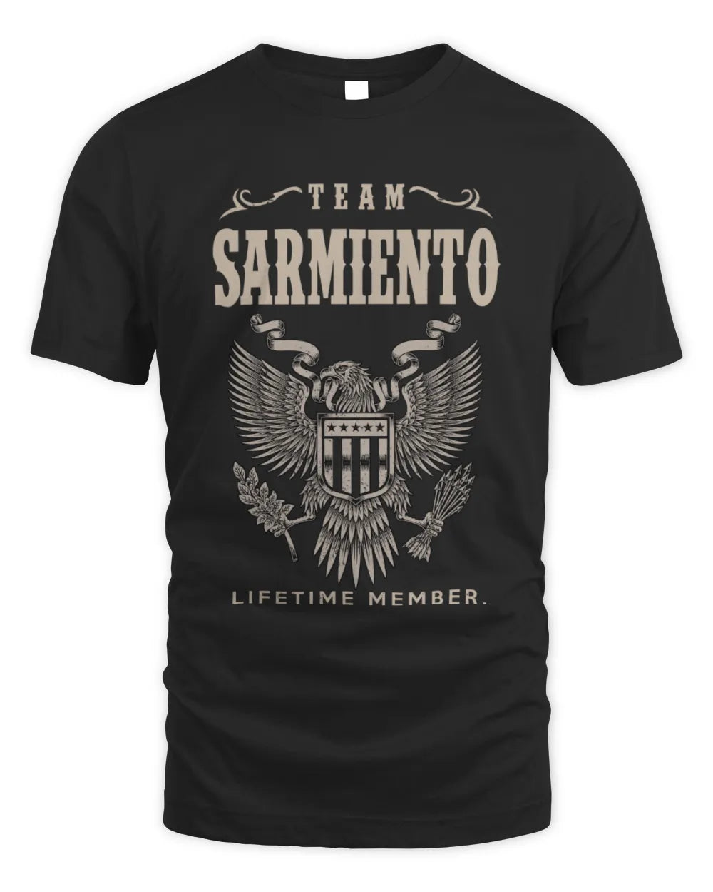 SARMIENTO TP06-K82 – Personalized Classic Style Apparel “Team NAME Lifetime Member” - Unisex Standard T-Shirt - Black
