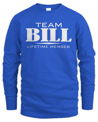 BILL BL62-K4-128 - Personalized “Team NAME Lifetime Member” - Men's Long Sleeved T-Shirt - Royal