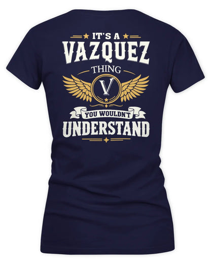 VAZQUEZ KT06-M008 It’s a [NAME] Thing – You Wouldn’t Understand | Personalized Vintage T-Shirt - Women's V-Neck T-Shirt - Navy