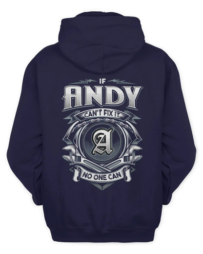 ANDY AP81-K4-626 - Personalized Ahmed Quote Apparel “If Ahmed Can't Fix It, No One Can” - Unisex Hoodie - Navy