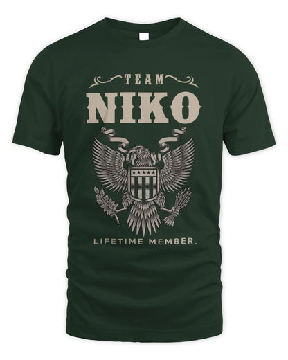 NIKO TP06-K82 – Personalized Classic Style Apparel “Team NAME Lifetime Member” - Unisex Standard T-Shirt - Forest Green