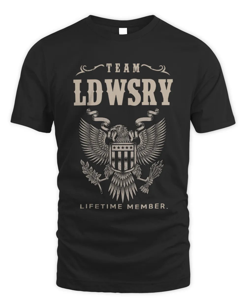 LDWSRY TP06-K82 – Personalized Classic Style Apparel “Team NAME Lifetime Member” - Unisex Standard T-Shirt - Black