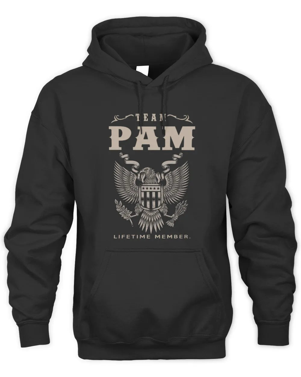 PAM TP06-K82 – Personalized Classic Style Apparel “Team NAME Lifetime Member” - Unisex Hoodie - Black