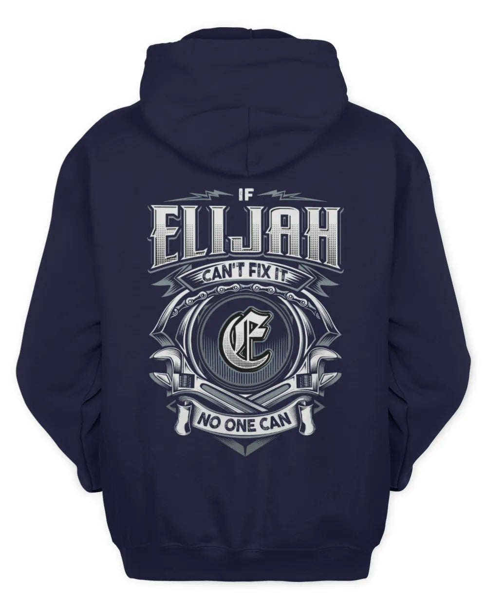 ELIJAH AP81-K4-626 - Personalized Ahmed Quote Apparel “If Ahmed Can't Fix It, No One Can” - Unisex Hoodie - Navy