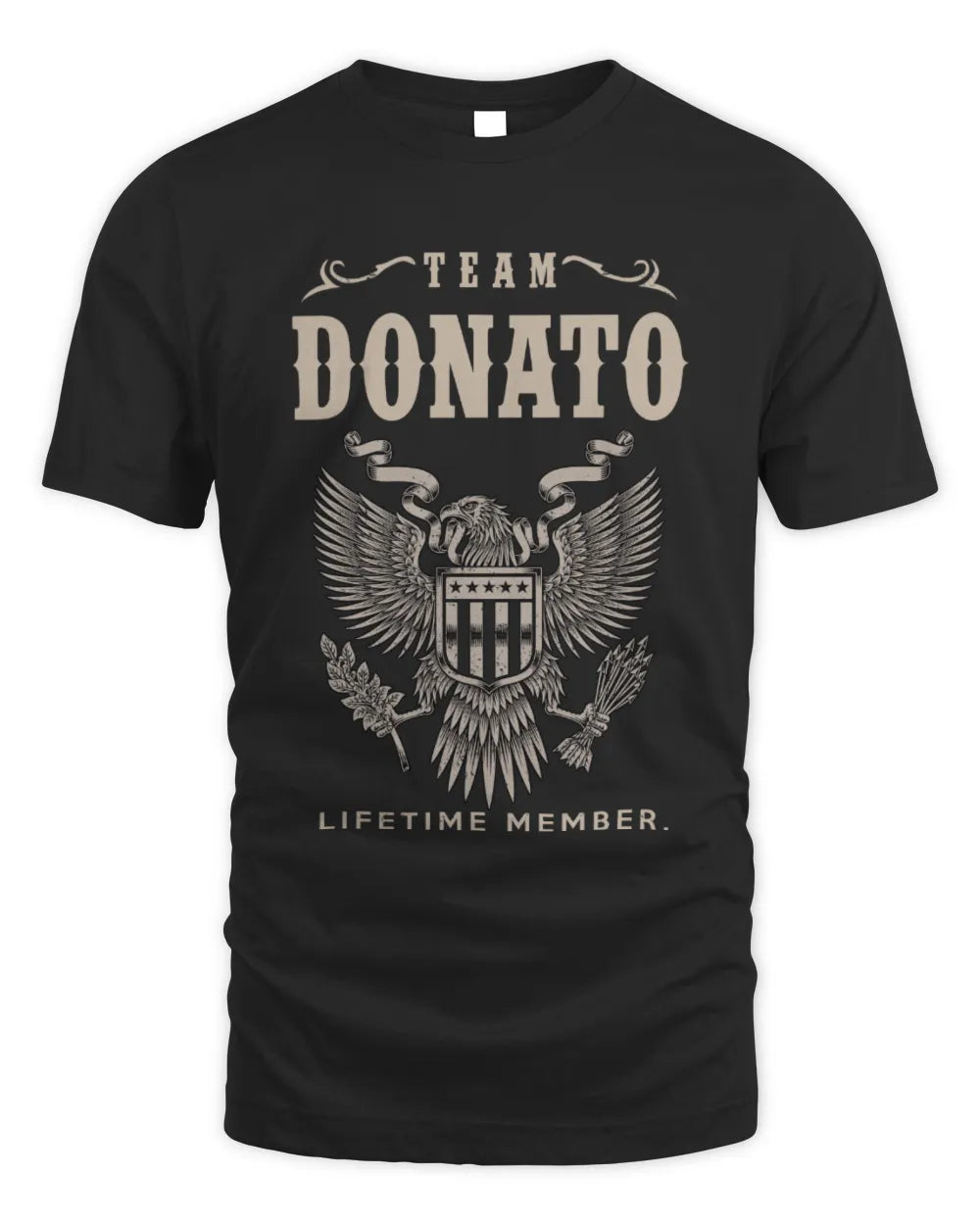 DONATO TP06-K82 – Personalized Classic Style Apparel “Team NAME Lifetime Member” - Unisex Standard T-Shirt - Black
