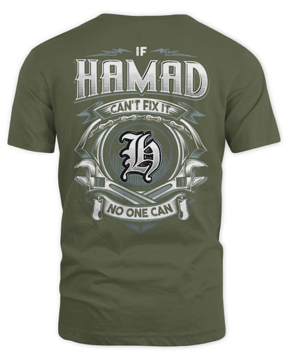 HAMAD AP81-K4-626 - Personalized Ahmed Quote Apparel “If Ahmed Can't Fix It, No One Can” - Unisex Standard T-Shirt - Military Green