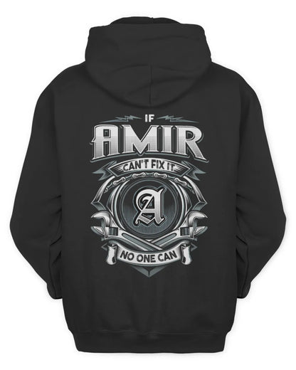 AMIR AP81-K4-626 - Personalized Ahmed Quote Apparel “If Ahmed Can't Fix It, No One Can” - Unisex Hoodie - Black