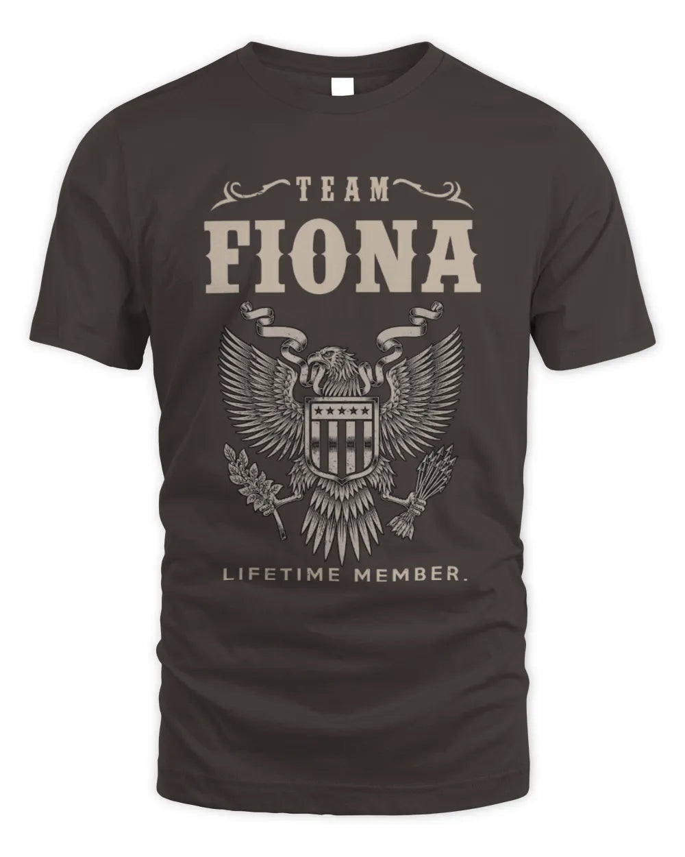FIONA TP06-K82 – Personalized Classic Style Apparel “Team NAME Lifetime Member” - Unisex Standard T-Shirt - Dark Chocolate