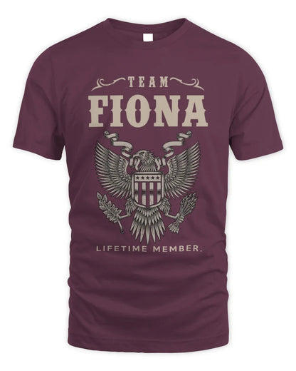 FIONA TP06-K82 – Personalized Classic Style Apparel “Team NAME Lifetime Member” - Unisex Standard T-Shirt - Maroon