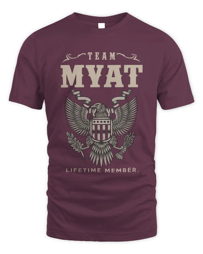 MYAT TP06-K82 – Personalized Classic Style Apparel “Team NAME Lifetime Member” - Unisex Standard T-Shirt - Maroon