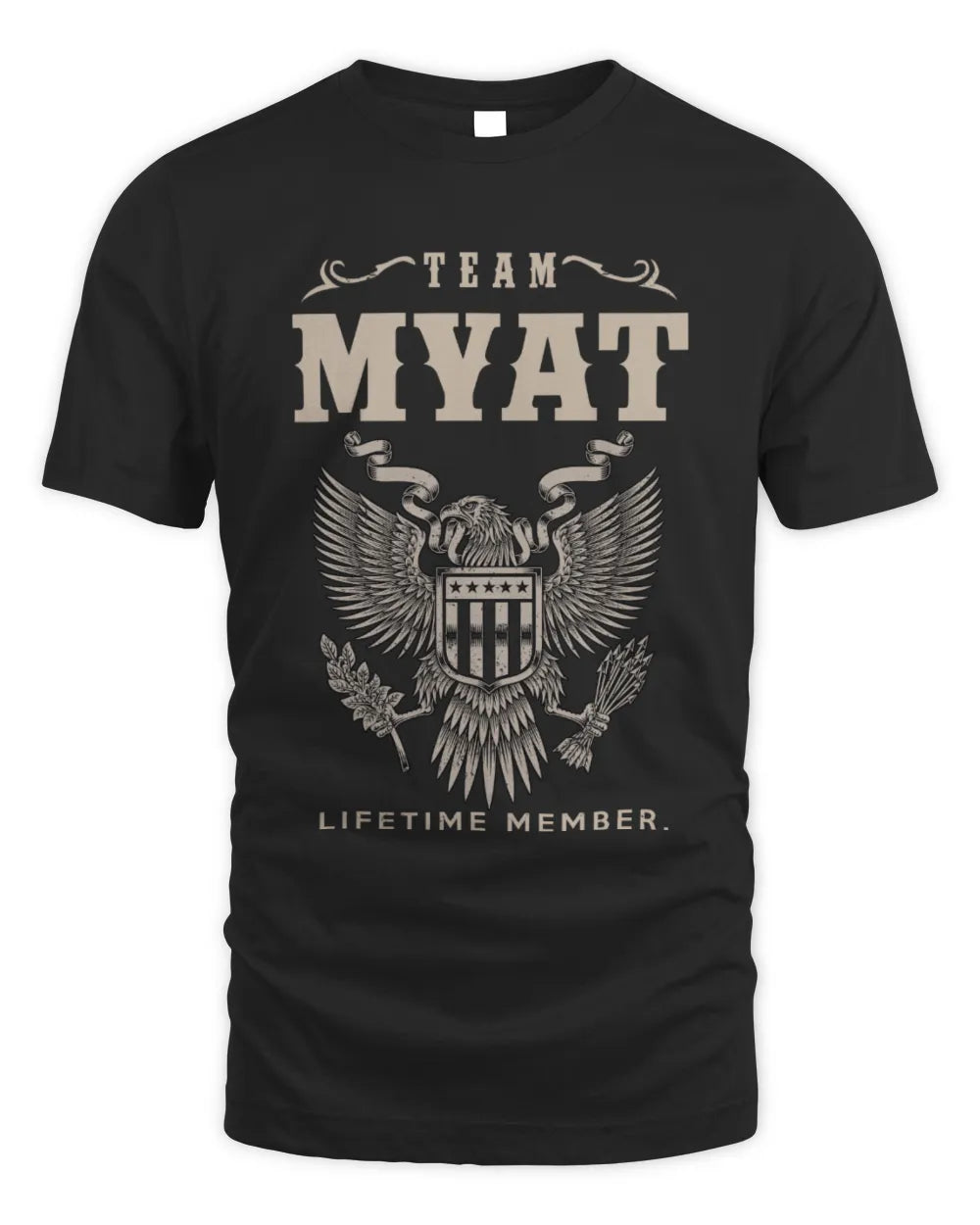 MYAT TP06-K82 – Personalized Classic Style Apparel “Team NAME Lifetime Member” - Unisex Standard T-Shirt - Black