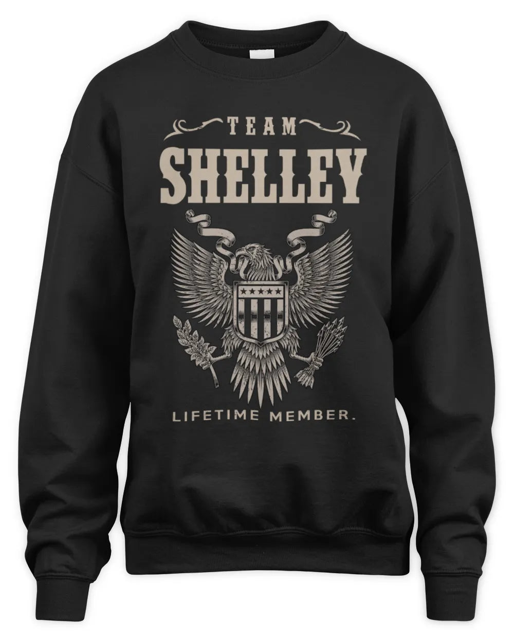 SHELLEY TP06-K82 – Personalized Classic Style Apparel “Team NAME Lifetime Member” - Unisex Sweatshirt - Black