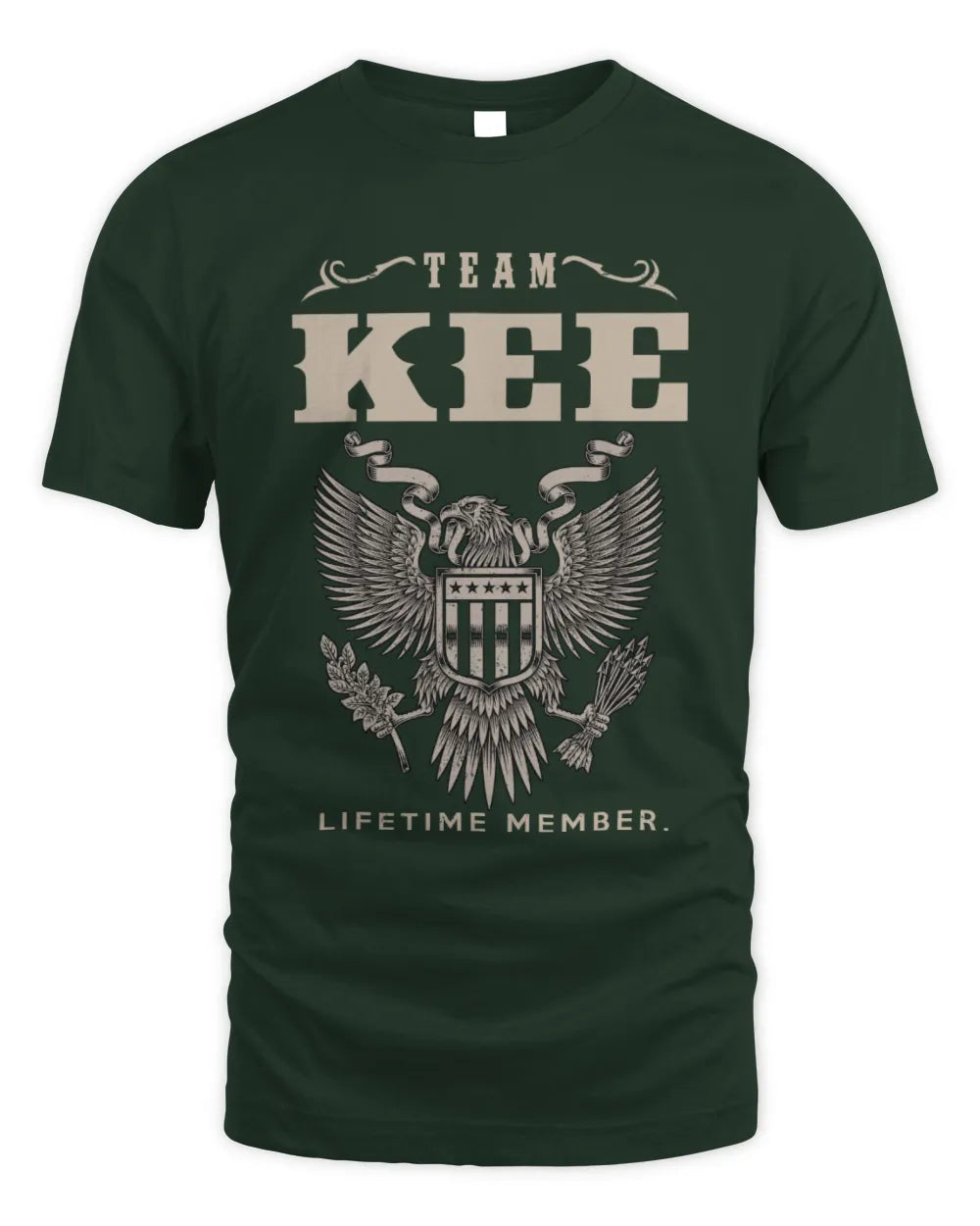 KEE TP06-K82 – Personalized Classic Style Apparel “Team NAME Lifetime Member” - Unisex Standard T-Shirt - Forest Green