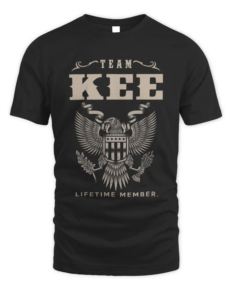 KEE TP06-K82 – Personalized Classic Style Apparel “Team NAME Lifetime Member” - Unisex Standard T-Shirt - Black