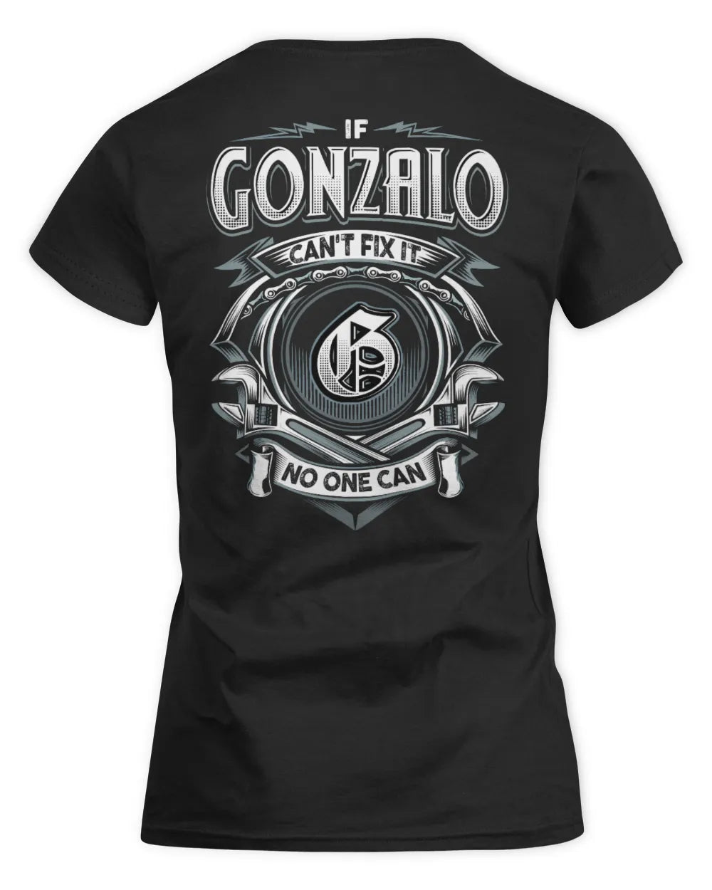 GONZALO AP81-K4-626 - Personalized Ahmed Quote Apparel “If Ahmed Can't Fix It, No One Can” - Women's Standard T-Shirt - Black
