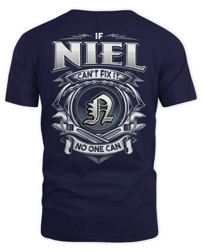NIEL AP81-K4-626 - Personalized Ahmed Quote Apparel “If Ahmed Can't Fix It, No One Can” - Unisex Standard T-Shirt - Navy