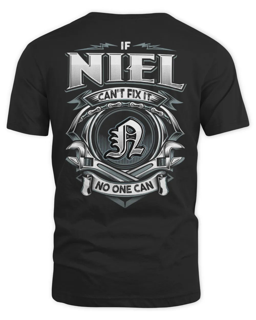 NIEL AP81-K4-626 - Personalized Ahmed Quote Apparel “If Ahmed Can't Fix It, No One Can” - Unisex Standard T-Shirt - Black