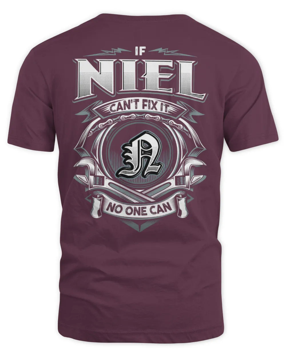 NIEL AP81-K4-626 - Personalized Ahmed Quote Apparel “If Ahmed Can't Fix It, No One Can” - Unisex Standard T-Shirt - Maroon