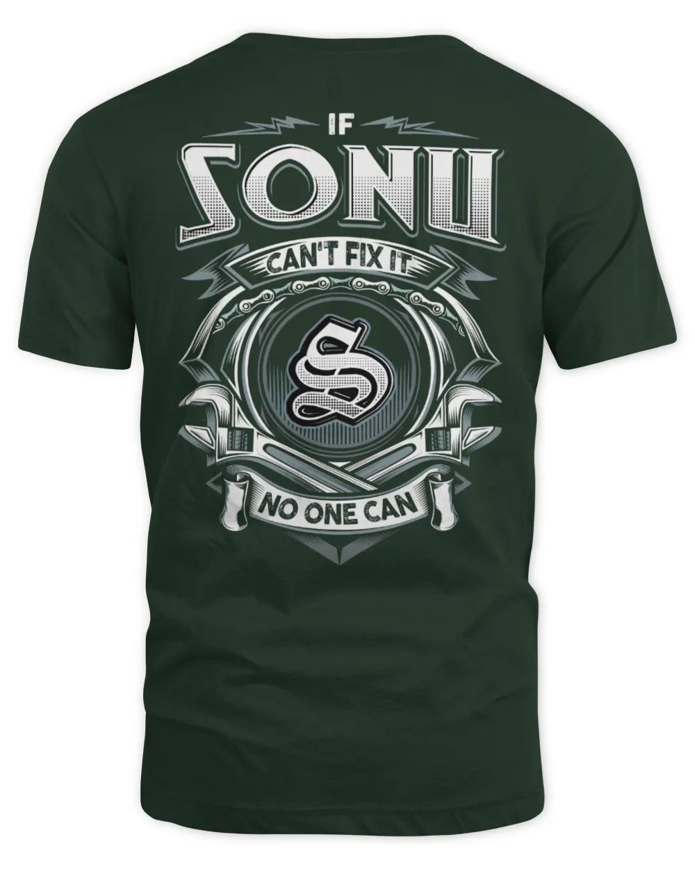 SONU AP81-K4-626 - Personalized Ahmed Quote Apparel “If Ahmed Can't Fix It, No One Can” - Unisex Standard T-Shirt - Forest Green