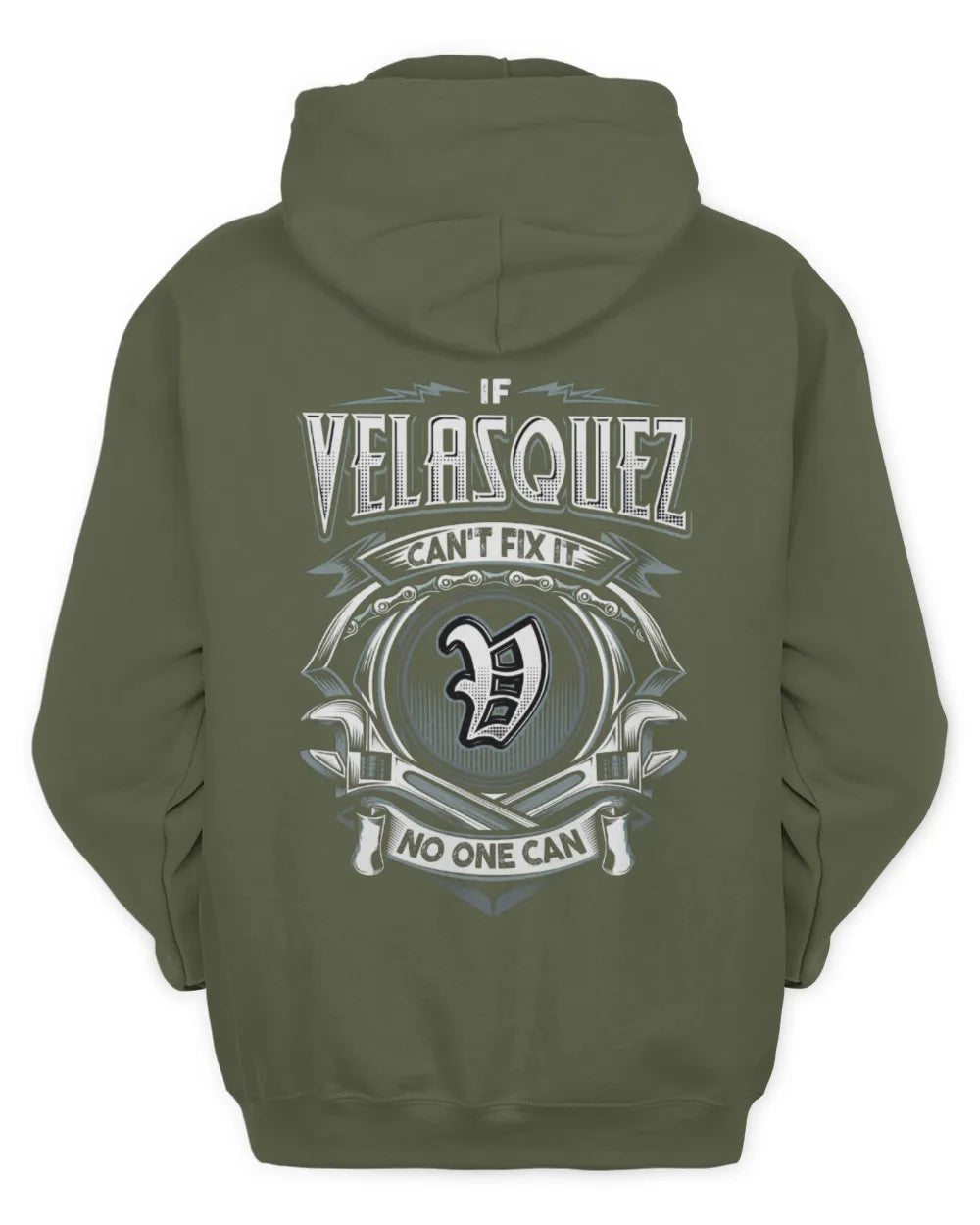 VELASQUEZ AP81-K4-626 - Personalized Ahmed Quote Apparel “If Ahmed Can't Fix It, No One Can” - Unisex Hoodie - Military Green