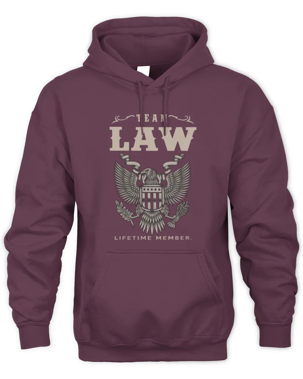 LAW TP06-K82 – Personalized Classic Style Apparel “Team NAME Lifetime Member” - Unisex Hoodie - Maroon