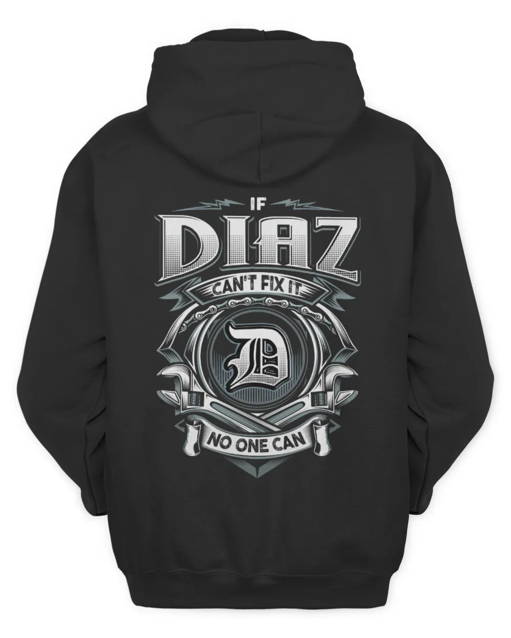 DIAZ AP81-K4-626 - Personalized Ahmed Quote Apparel “If Ahmed Can't Fix It, No One Can” - Unisex Hoodie - Black