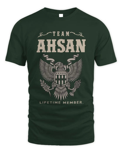 AHSAN TP06-K82 – Personalized Classic Style Apparel “Team NAME Lifetime Member” - Unisex Standard T-Shirt - Forest Green