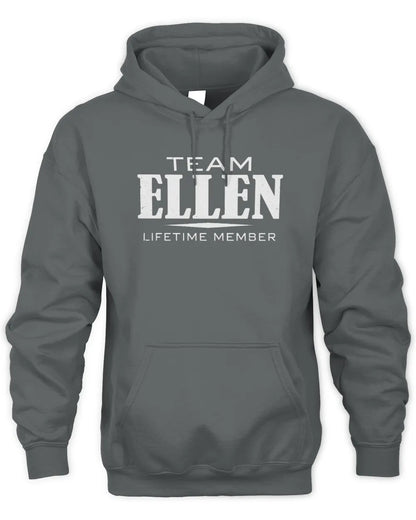 ELLEN BL62-K4-128 - Personalized “Team NAME Lifetime Member” - Unisex Hoodie - Charcoal