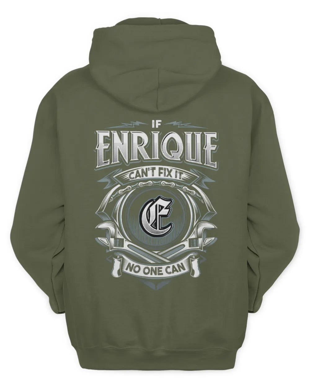 ENRIQUE AP81-K4-626 - Personalized Ahmed Quote Apparel “If Ahmed Can't Fix It, No One Can” - Unisex Hoodie - Military Green