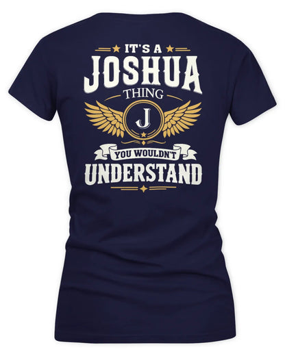 JOSHUA KT06-M008 It’s a [NAME] Thing – You Wouldn’t Understand | Personalized Vintage T-Shirt - Women's V-Neck T-Shirt - Navy