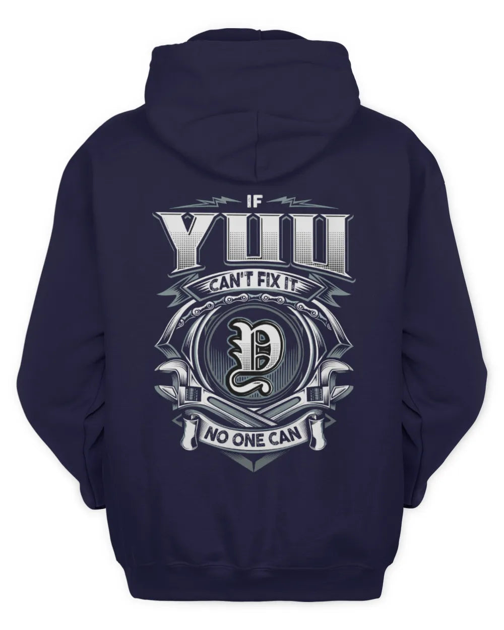 YUU AP81-K4-626 - Personalized Ahmed Quote Apparel “If Ahmed Can't Fix It, No One Can” - Unisex Hoodie - Navy