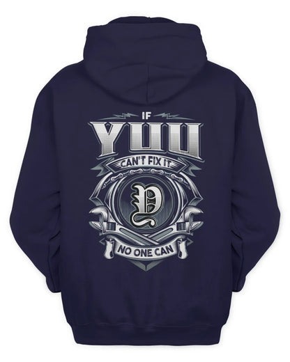 YUU AP81-K4-626 - Personalized Ahmed Quote Apparel “If Ahmed Can't Fix It, No One Can” - Unisex Hoodie - Navy