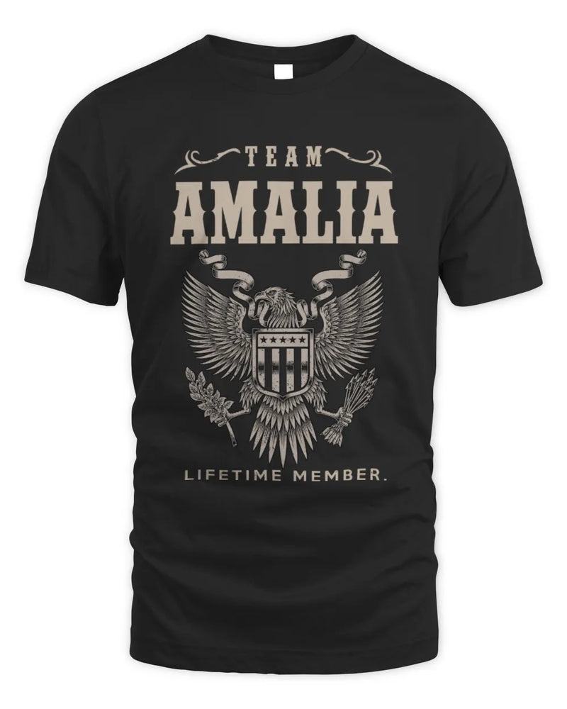 AMALIA TP06-K82 – Personalized Classic Style Apparel “Team NAME Lifetime Member” - Unisex Standard T-Shirt - Black