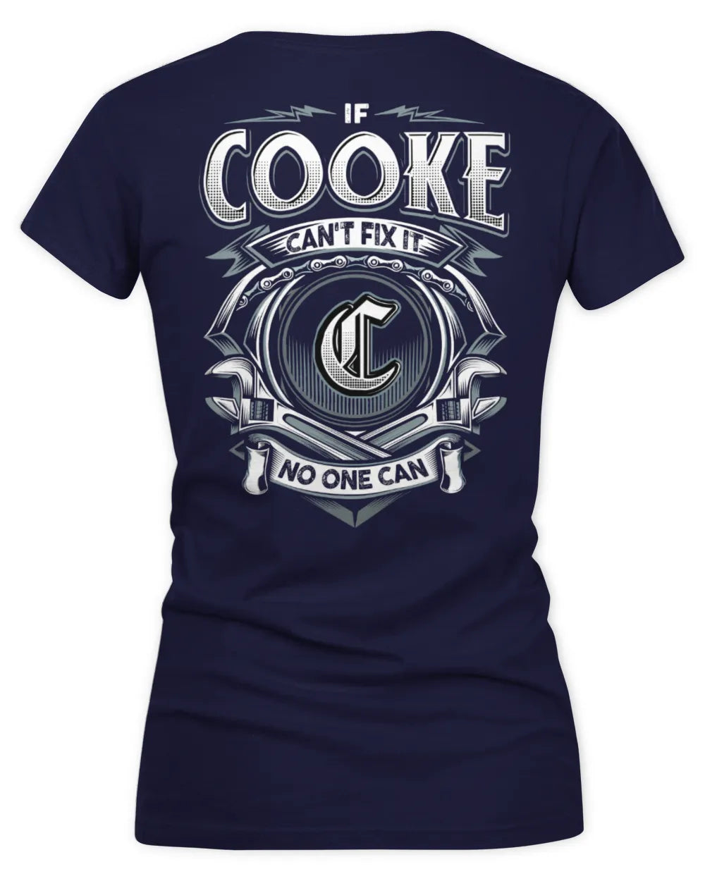 COOKE AP81-K4-626 - Personalized Ahmed Quote Apparel “If Ahmed Can't Fix It, No One Can” - Women's V-Neck T-Shirt - Navy