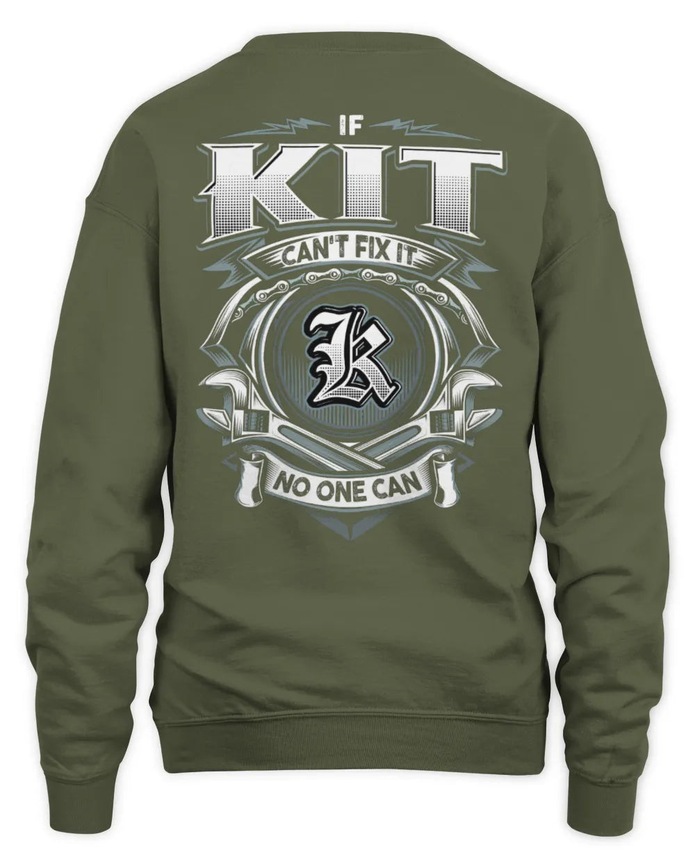 KIT AP81-K4-626 - Personalized Ahmed Quote Apparel “If Ahmed Can't Fix It, No One Can” - Unisex Sweatshirt - Military Green