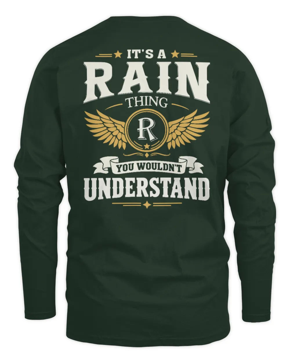 RAIN KT06-M008 It’s a [NAME] Thing – You Wouldn’t Understand | Personalized Vintage T-Shirt - Men's Long Sleeved T-Shirt - Forest Green