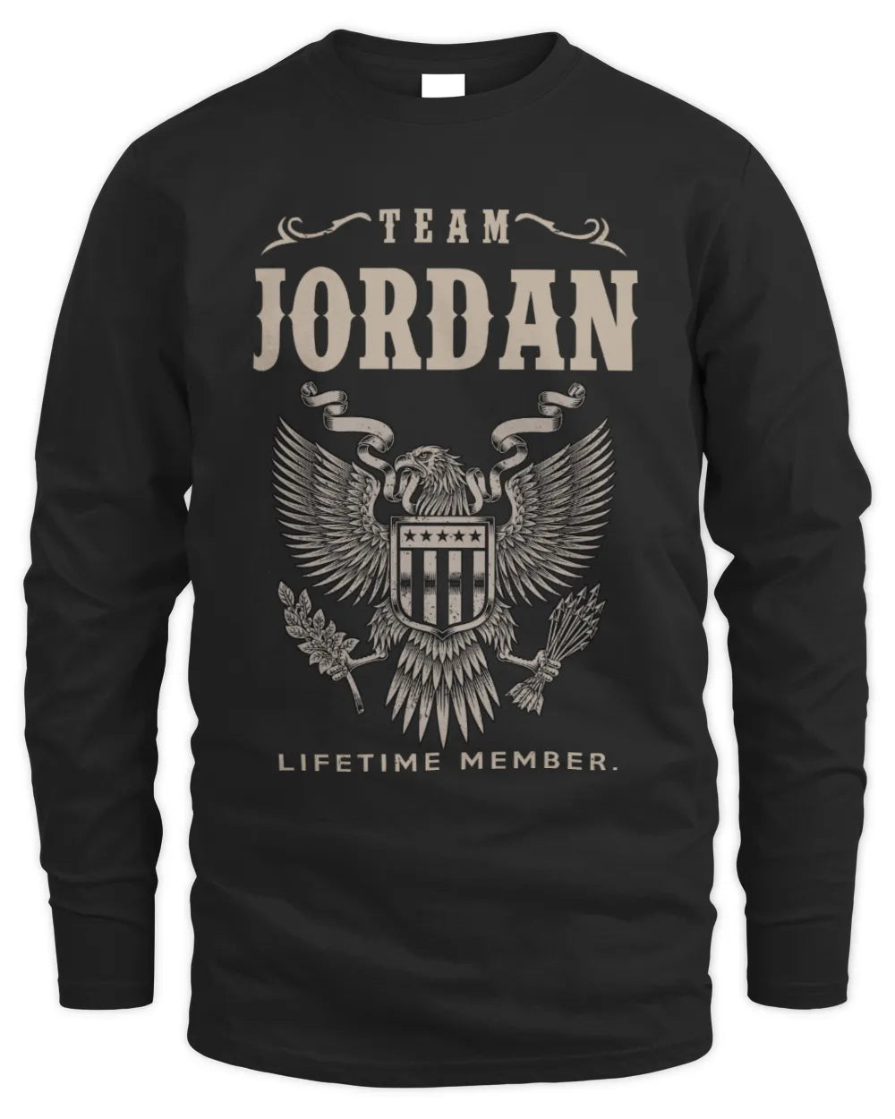 JORDAN TP06-K82 – Personalized Classic Style Apparel “Team NAME Lifetime Member” - Men's Long Sleeved T-Shirt - Black