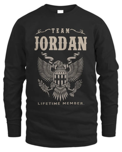 JORDAN TP06-K82 – Personalized Classic Style Apparel “Team NAME Lifetime Member” - Men's Long Sleeved T-Shirt - Black