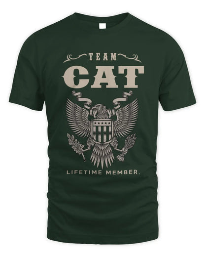 CAT TP06-K82 – Personalized Classic Style Apparel “Team NAME Lifetime Member” - Unisex Standard T-Shirt - Forest Green